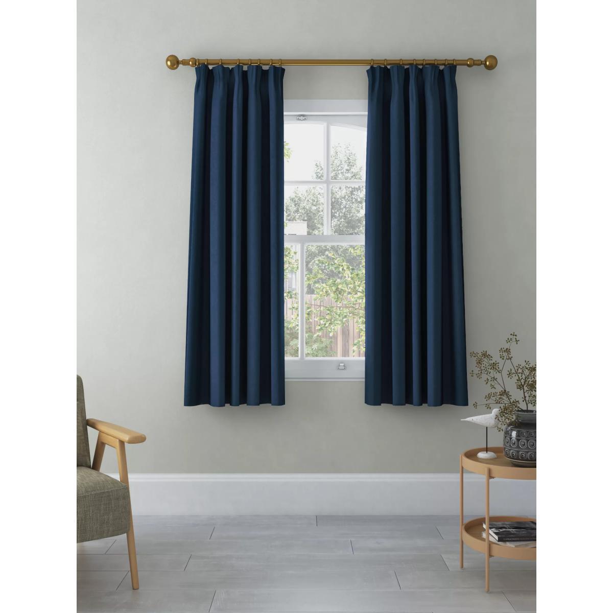 John Lewis & Partners Faux Silk Slub Pair Blackout Lined Pencil Pleat Curtains – image 8
