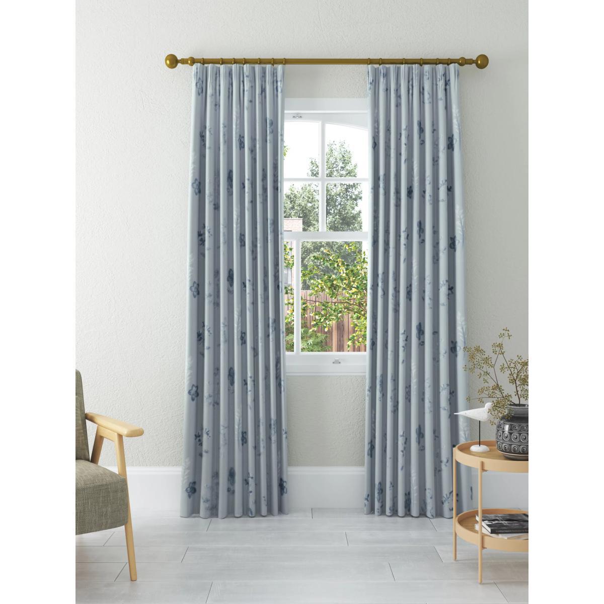 John Lewis & Partners Mabel Pair Blackout Lined Pencil Pleat Curtains, Ice Blue – image 2