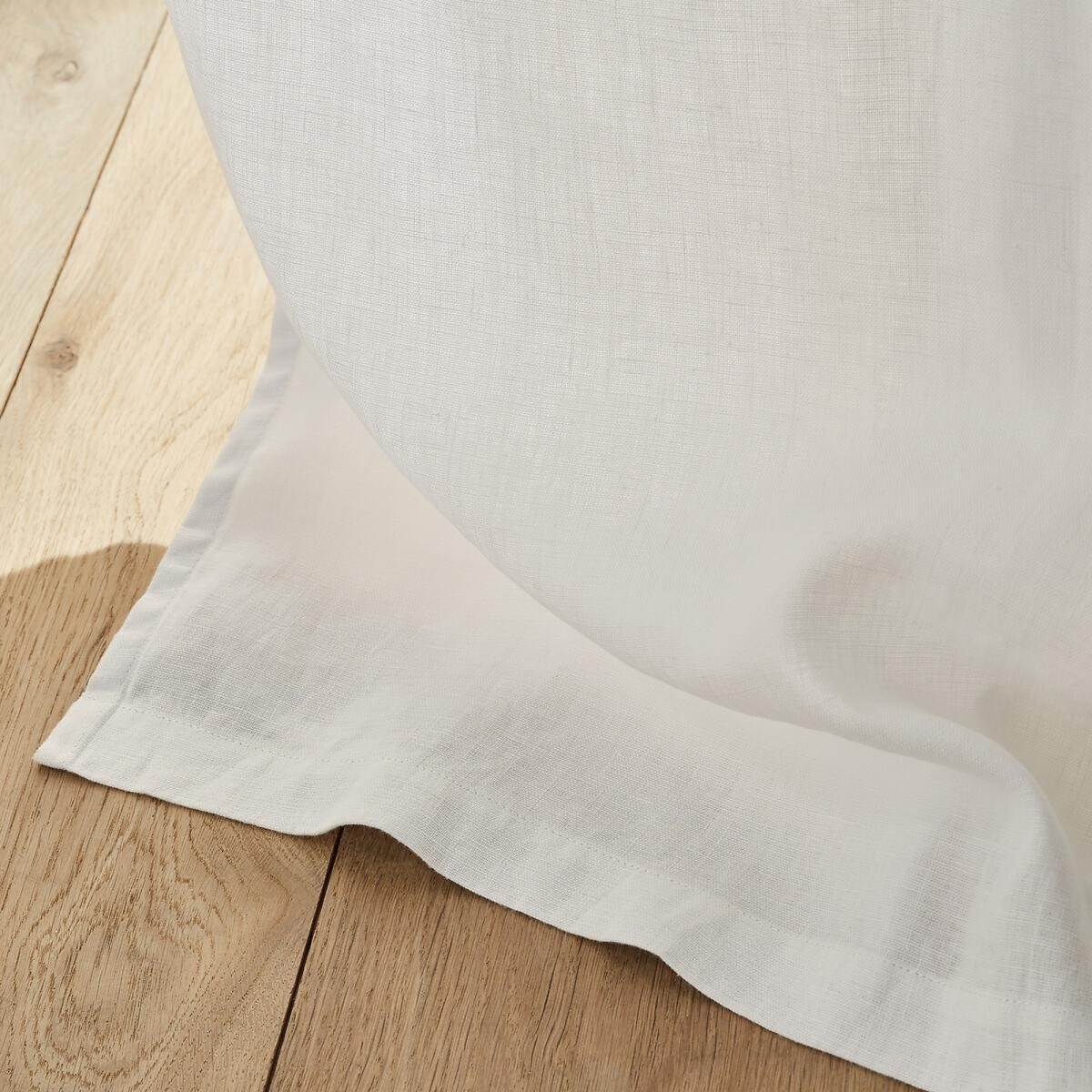 Private Single Washed Linen Curtain with Leather Tabs – image 3