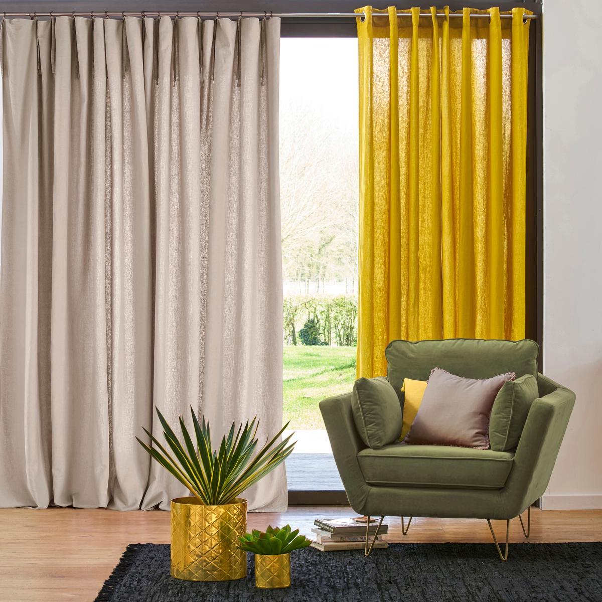 Odorie Single Linen/Viscose Tie Top Curtain – image 3