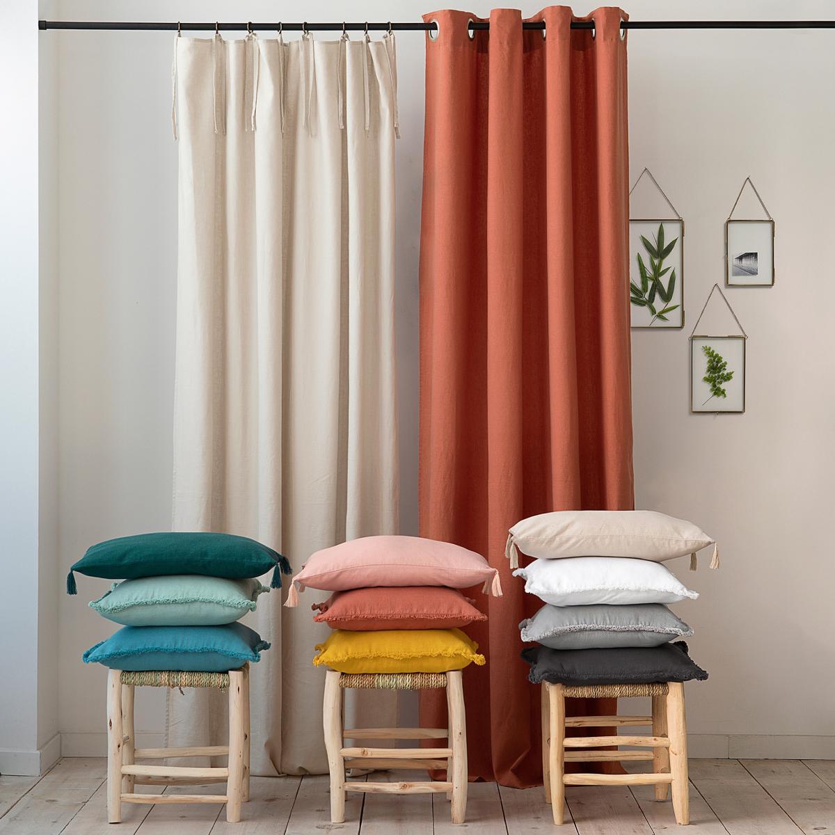 Odorie Single Linen/Viscose Tie Top Curtain – image 4