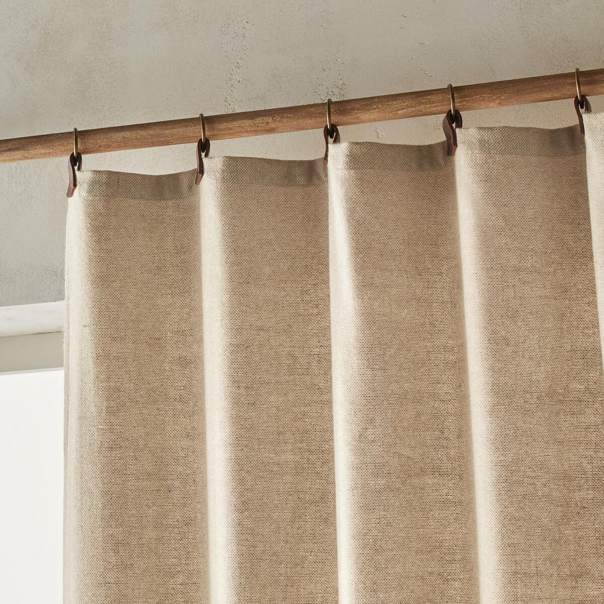 Nelson Tweed-Look Leather Tab Single Curtain – image 2