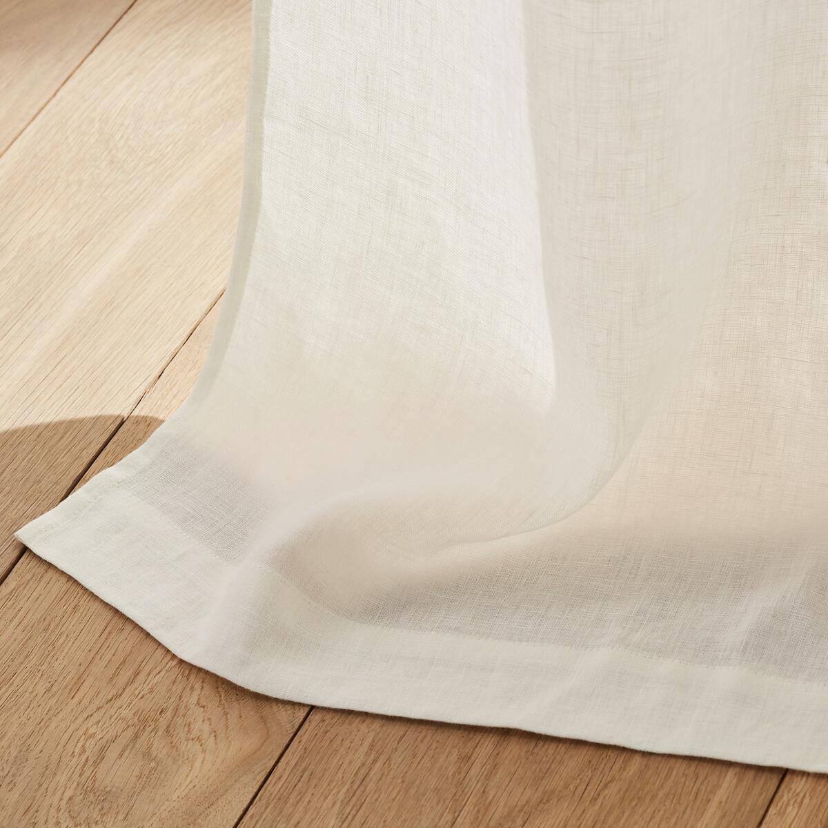 Private Single Pre-Washed Linen Curtain with Leather Tabs – image 3