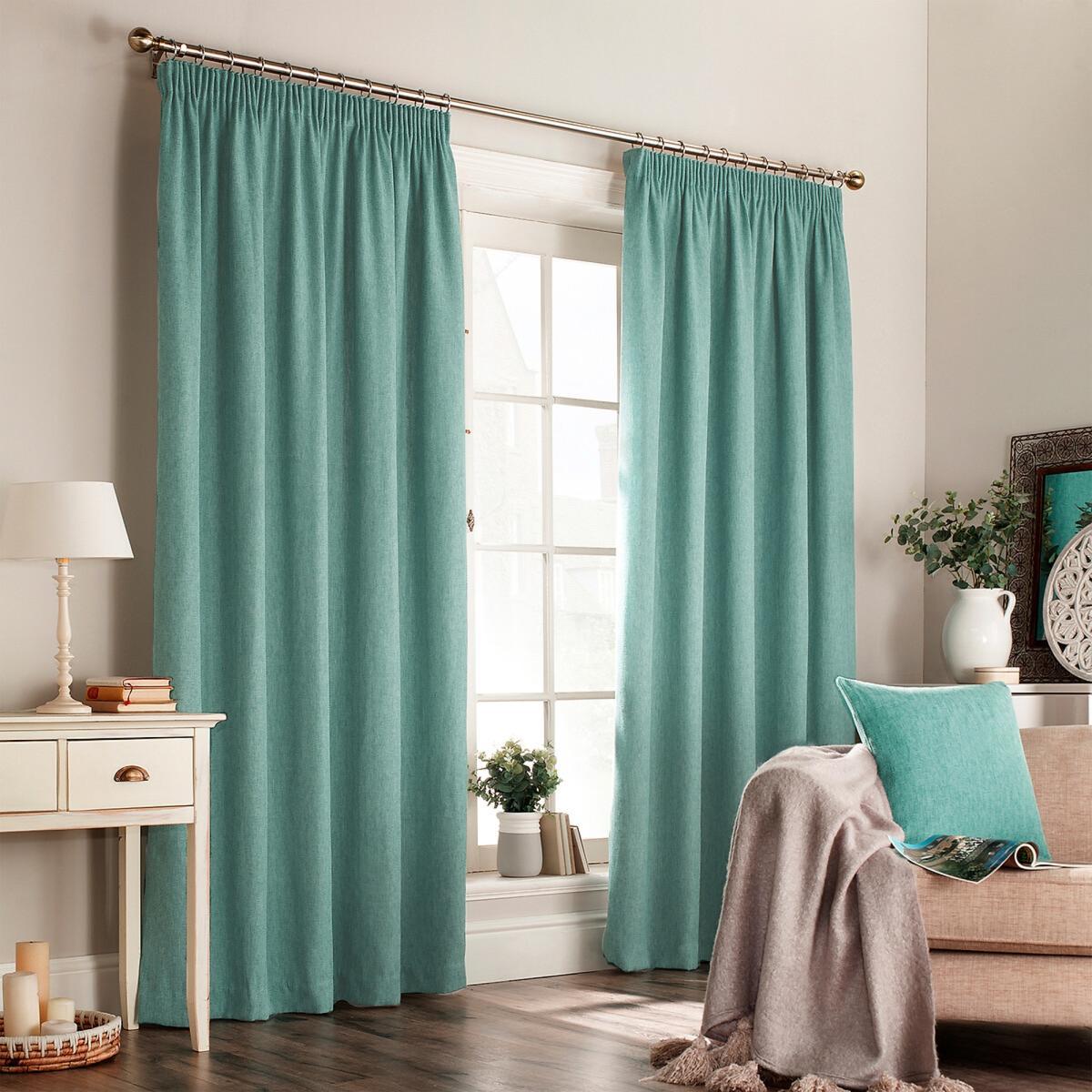 Harrison Herringbone Weave Pencil Pleat Curtains – image 2