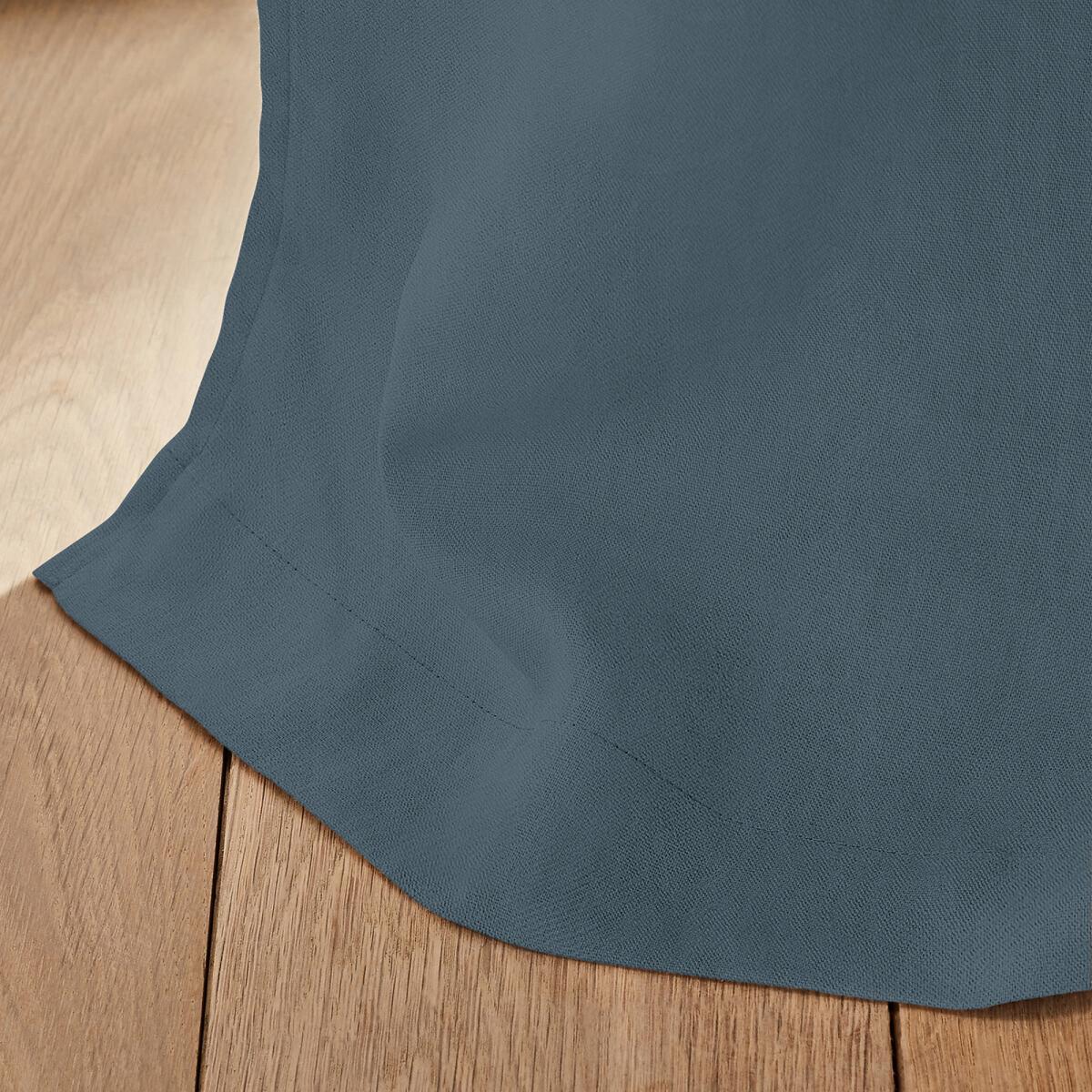 Private Single Linen Lined Blackout Curtain with Leather Tabs – image 3