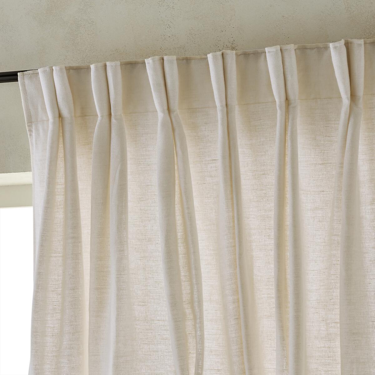 Colin Pure Linen Cotton Lined Curtain with Flemish Pleats – image 2