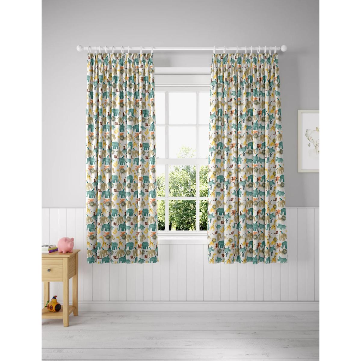 M&S Watercolour Jungle Pencil Pleat Curtains - STD72 - Ivory Mix, Ivory Mix – image 2