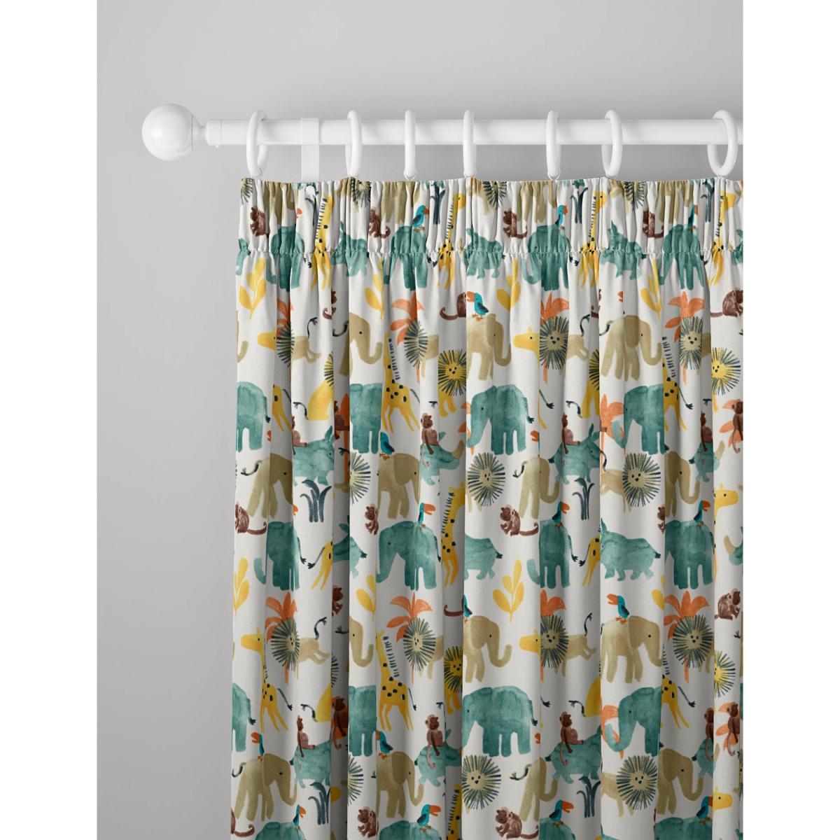 M&S Watercolour Jungle Pencil Pleat Curtains - STD72 - Ivory Mix, Ivory Mix – image 3