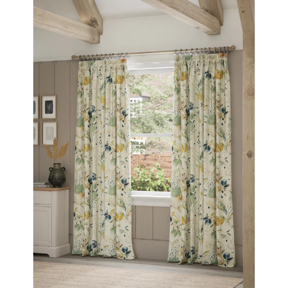 M&S Watercolour Floral Pencil Pleat Curtains - WDR90 - Multi, Multi – image 3