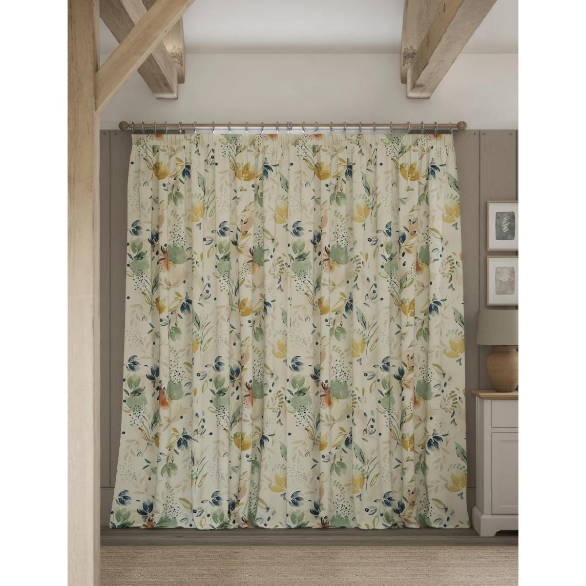 M&S Watercolour Floral Pencil Pleat Curtains - WDR90 - Multi, Multi – image 4