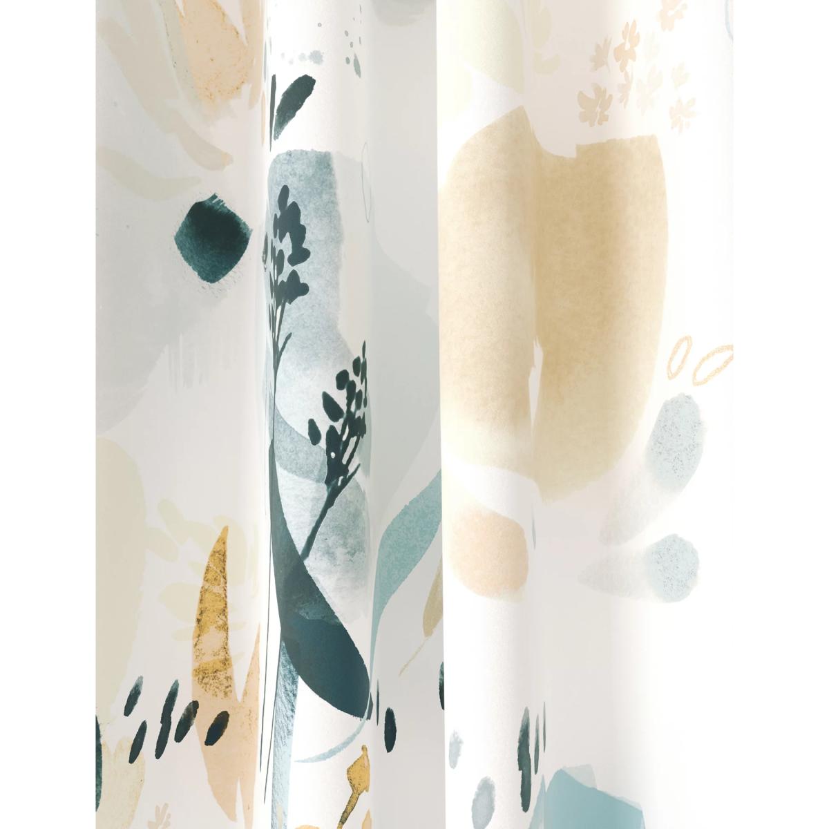 M&S Cotton Rich Watercolour Pencil Pleat Blackout Curtains - WDR72 - Blue Mix, Blue Mix – image 3