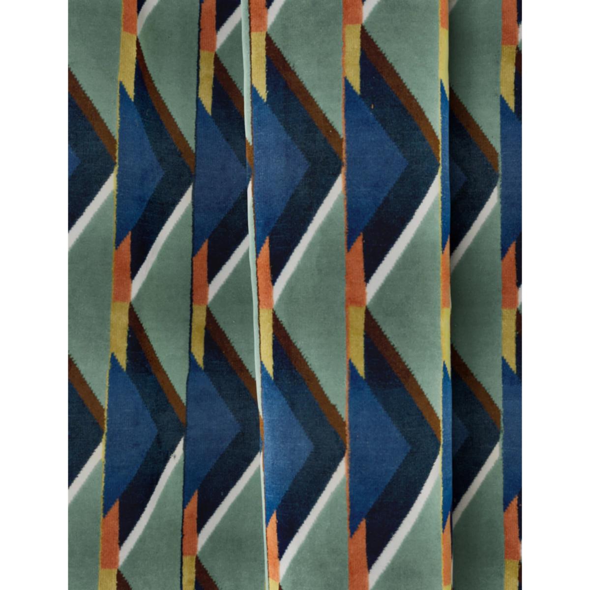 M&S Velvet Geometric Pencil Pleat Curtains - NAR54 - Multi, Multi – image 2