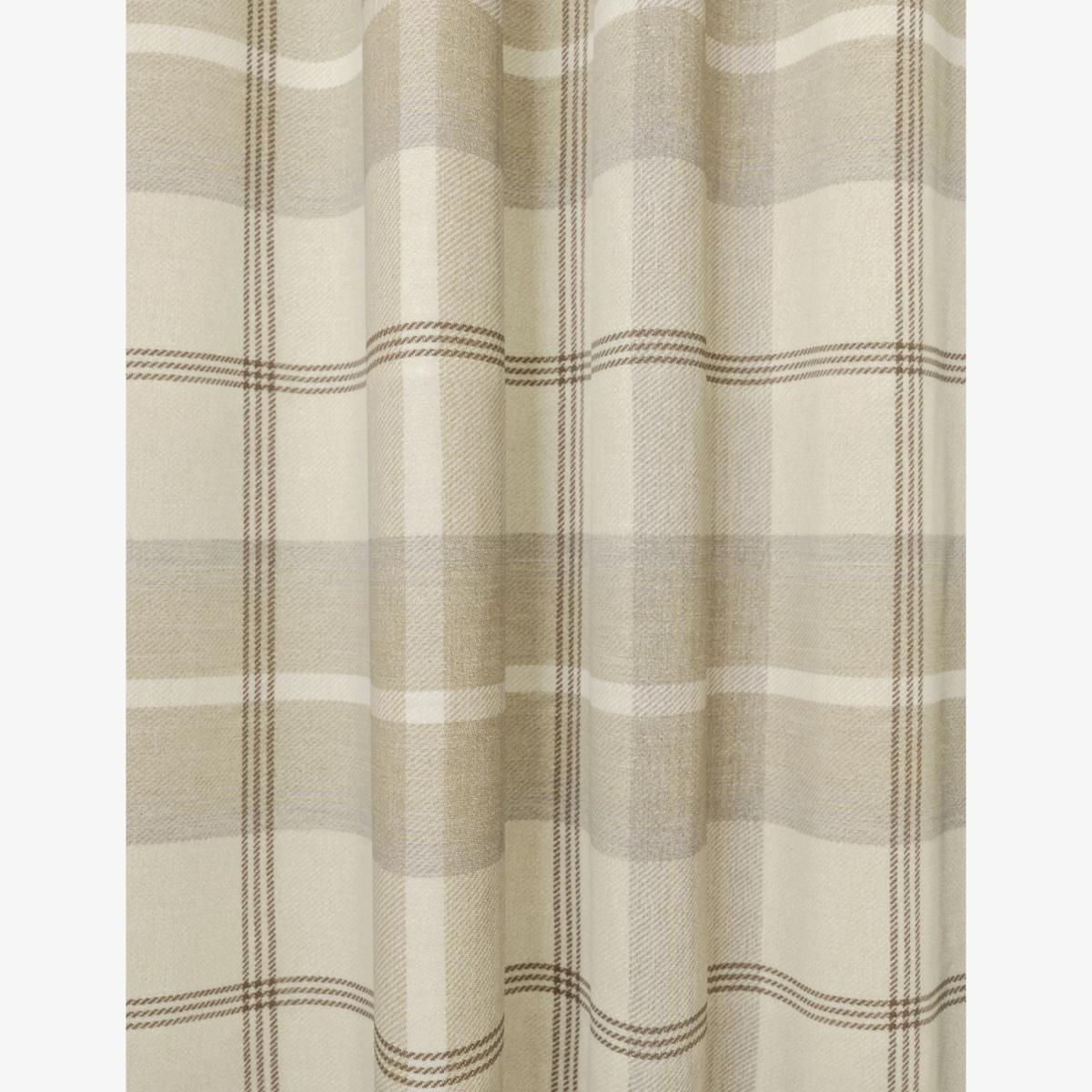 M&S Brushed Woven Checked Pencil Pleat Curtains - WDR54 - Natural, Natural – image 1
