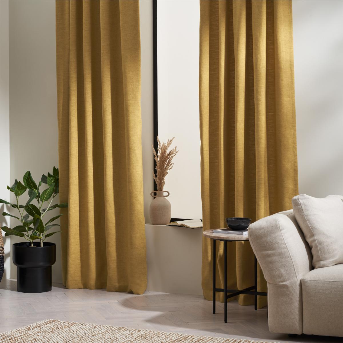 Elena Lined Pair of Curtains, 170 x 230 cm, Gold – image 2
