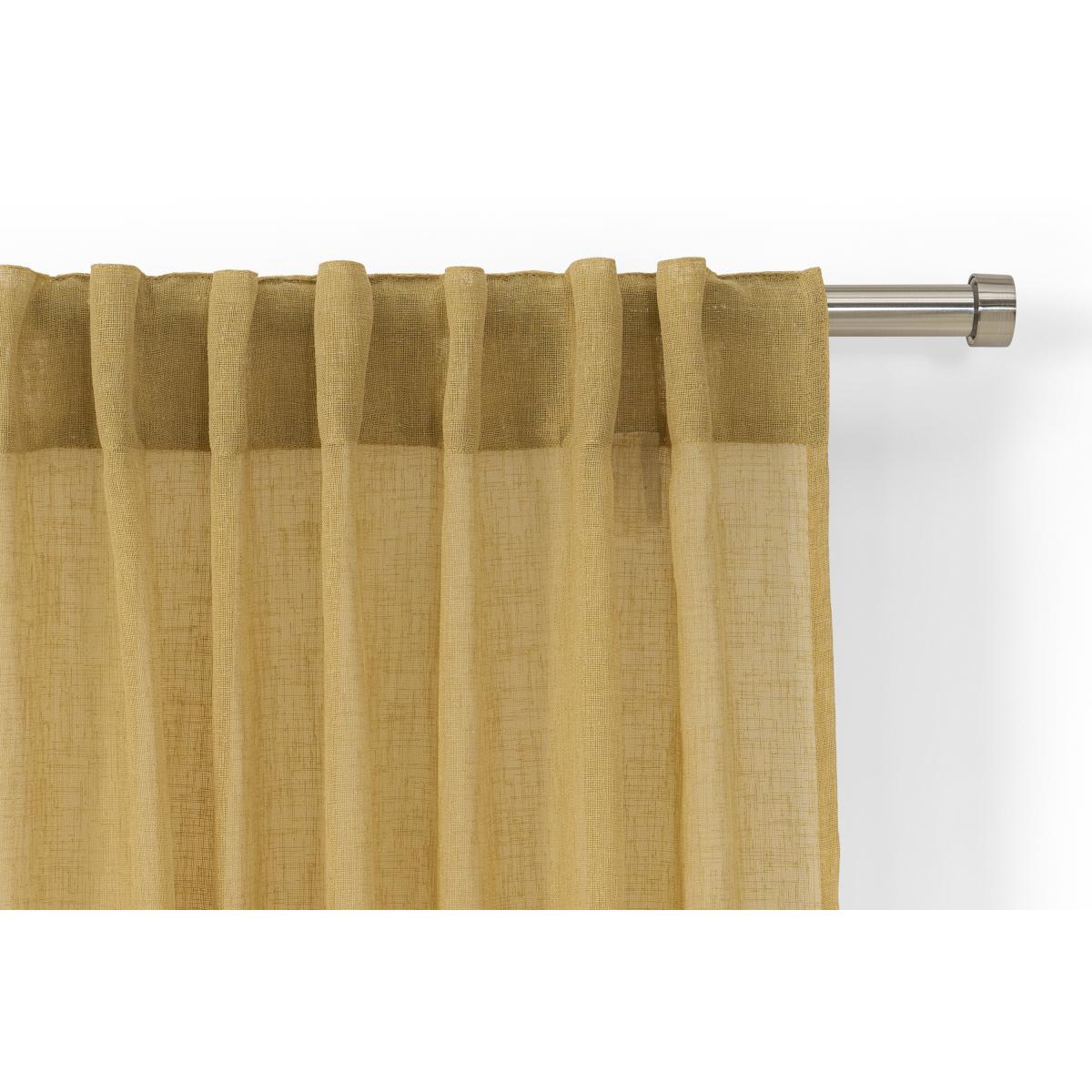 Mateu Sheer Linen Look Pair of Curtains, 140 x 260 cm, Mineral Yellow – image 2