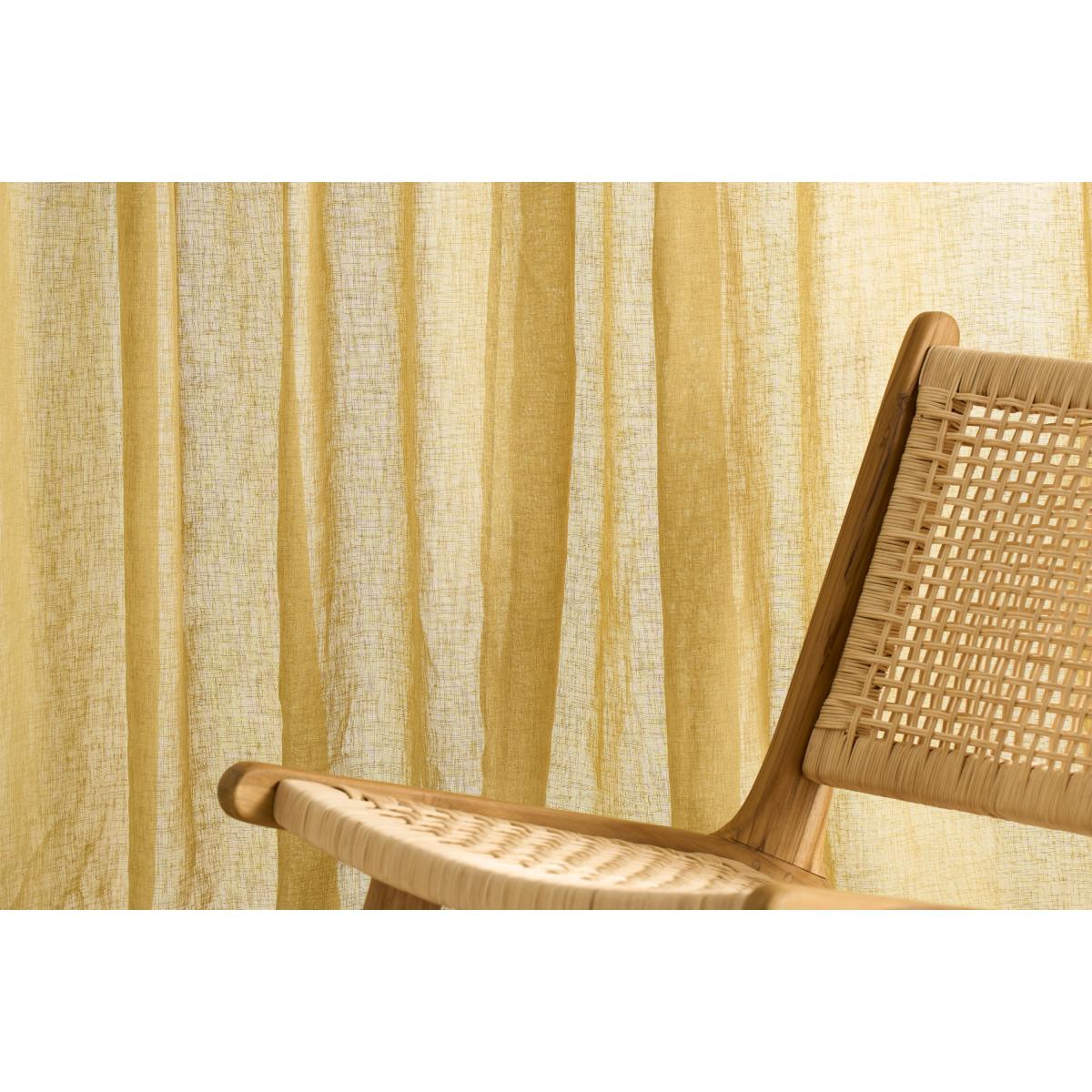 Mateu Sheer Linen Look Pair of Curtains, 140 x 260 cm, Mineral Yellow – image 4