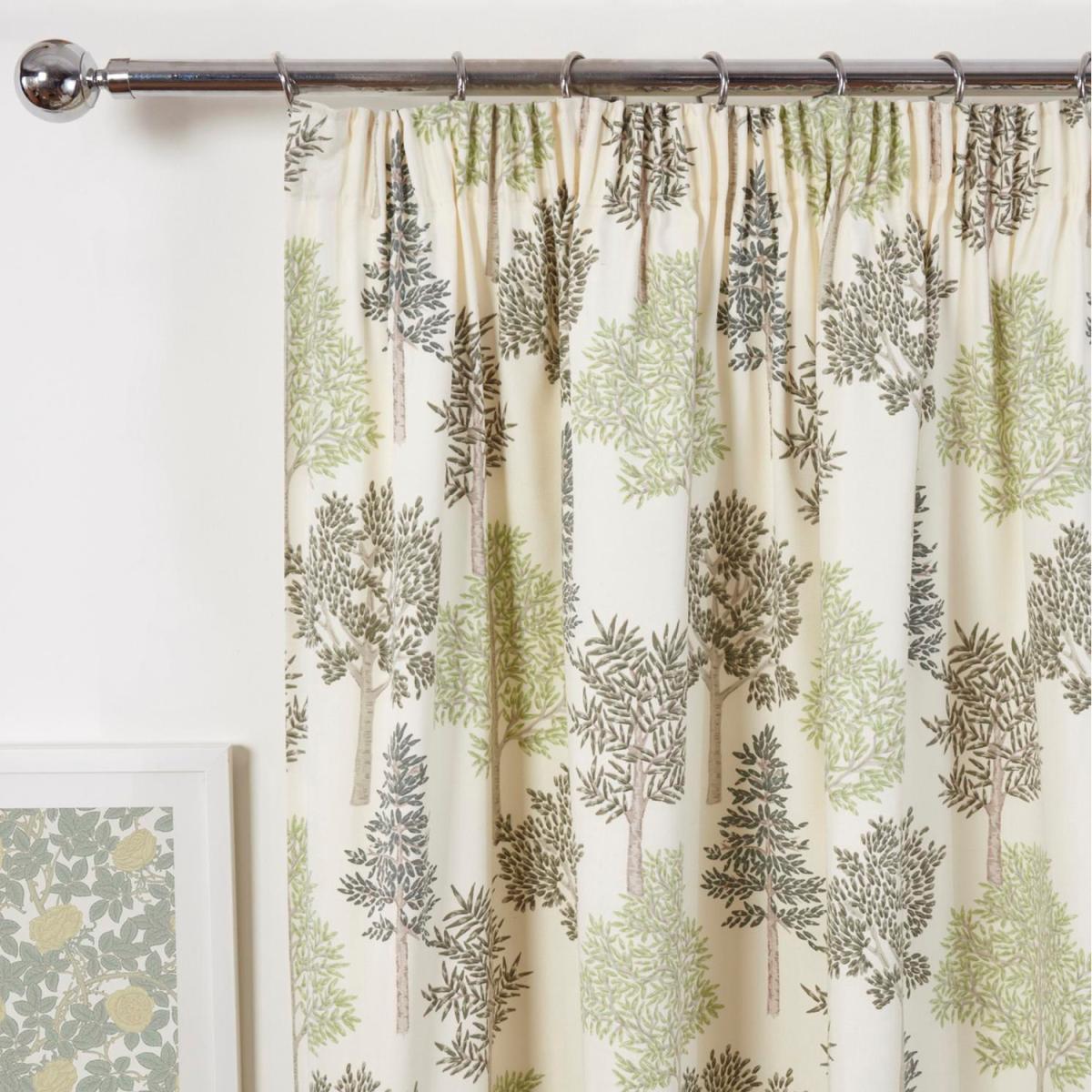 Coppice Apple Cream Floral Pencil Pleat Curtains - Apple Cream / 72in / 66in – image 3