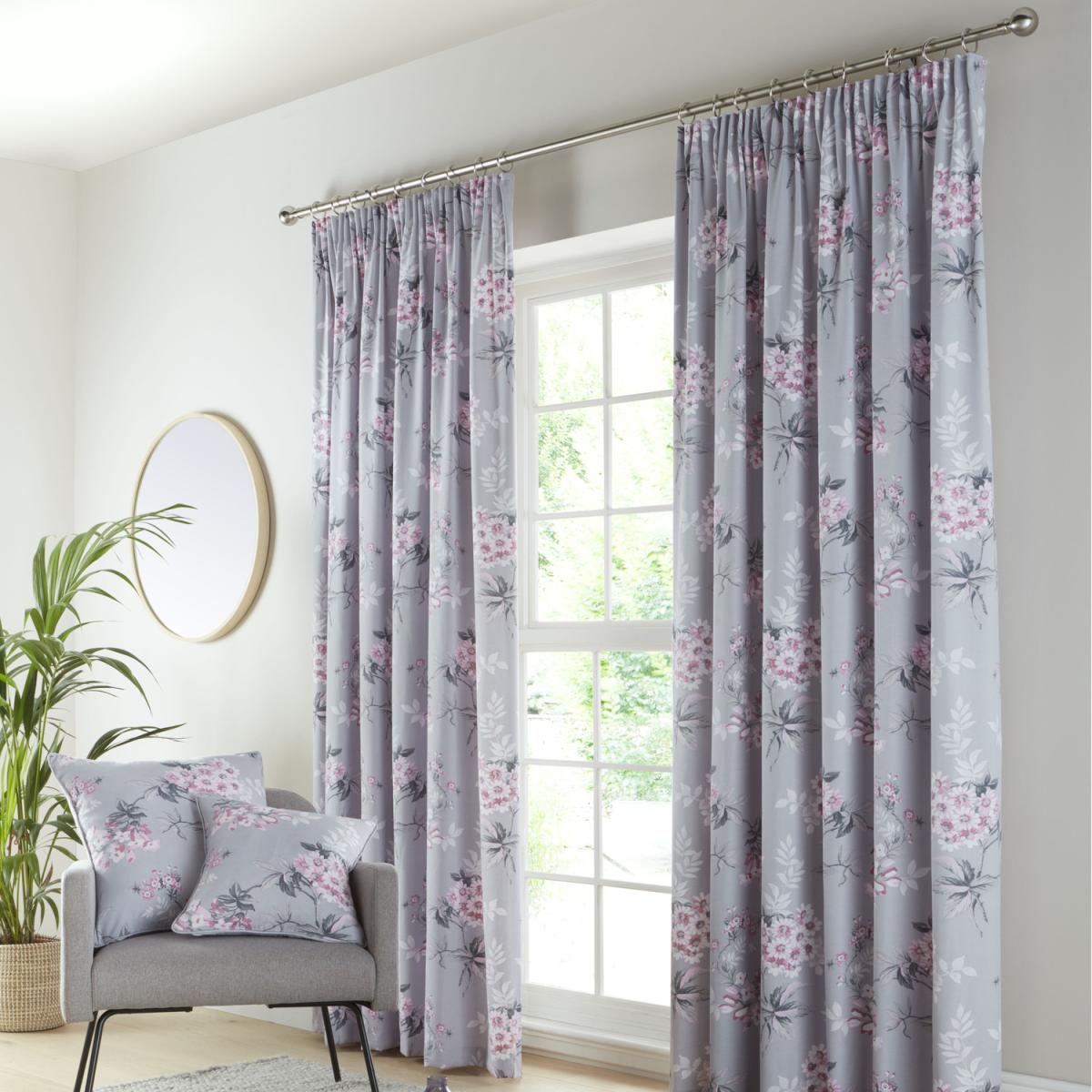 Aston Pencil Pleat Curtains - Pink / 168cm / 137cm – image 3