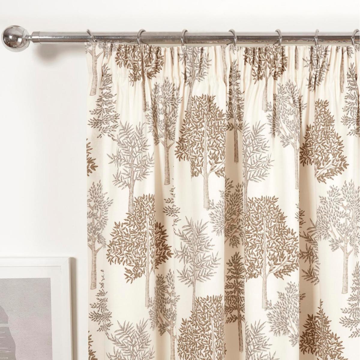 Coppice Cream Natural Floral Pencil Pleat Curtains - Natural / 72in / 90in – image 3