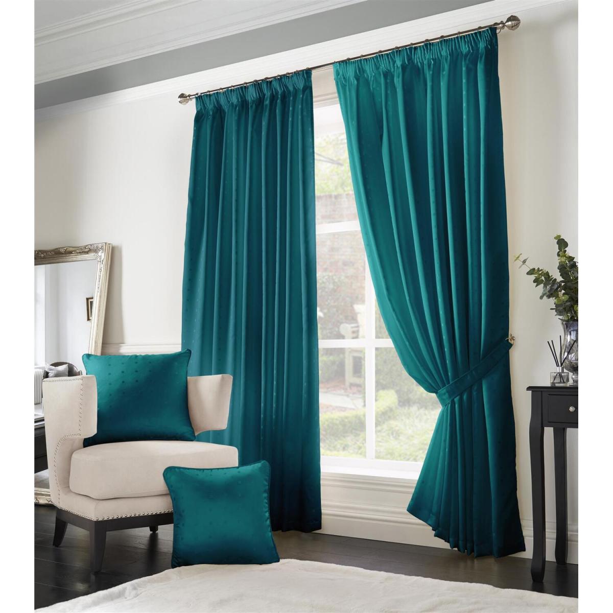 Adiso Pencil Pleat Taped Top Curtains - Medium Red / 117cm / 137cm – image 20