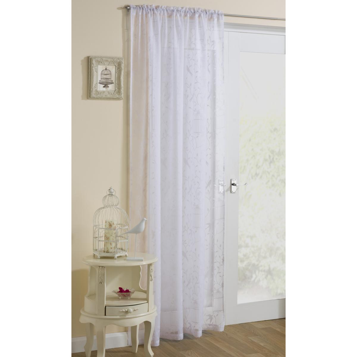 Birdcage Flock Panel Curtain  - White / 137cm – image 2