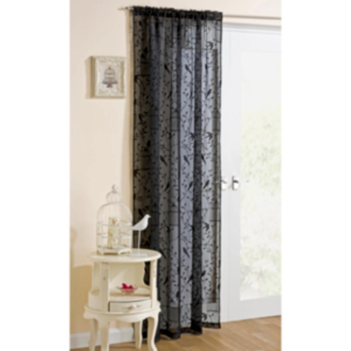Birdcage Flock Panel Curtain  - White / 137cm – image 3