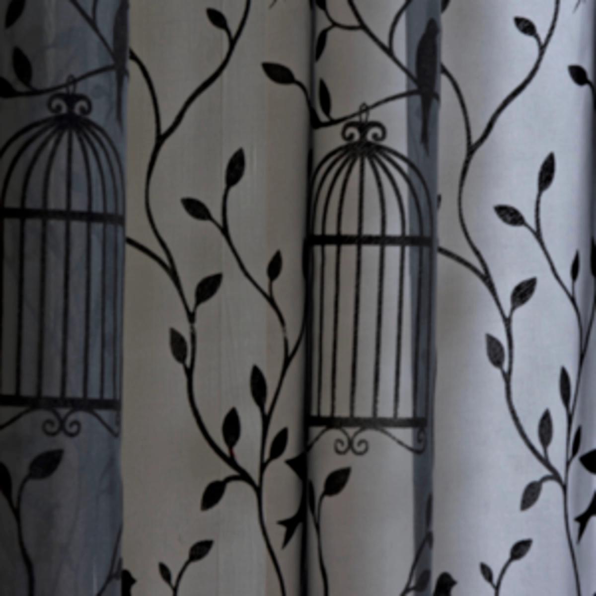 Birdcage Flock Panel Curtain  - White / 137cm – image 5