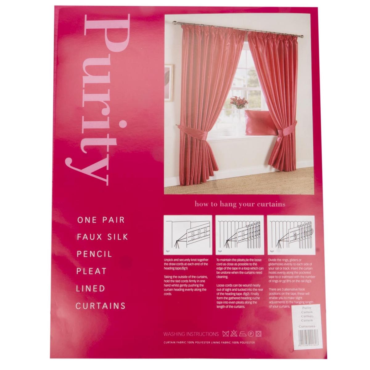 Faux Silk Pencil Pleat Lined Curtains - 229cm / 137cm – image 3