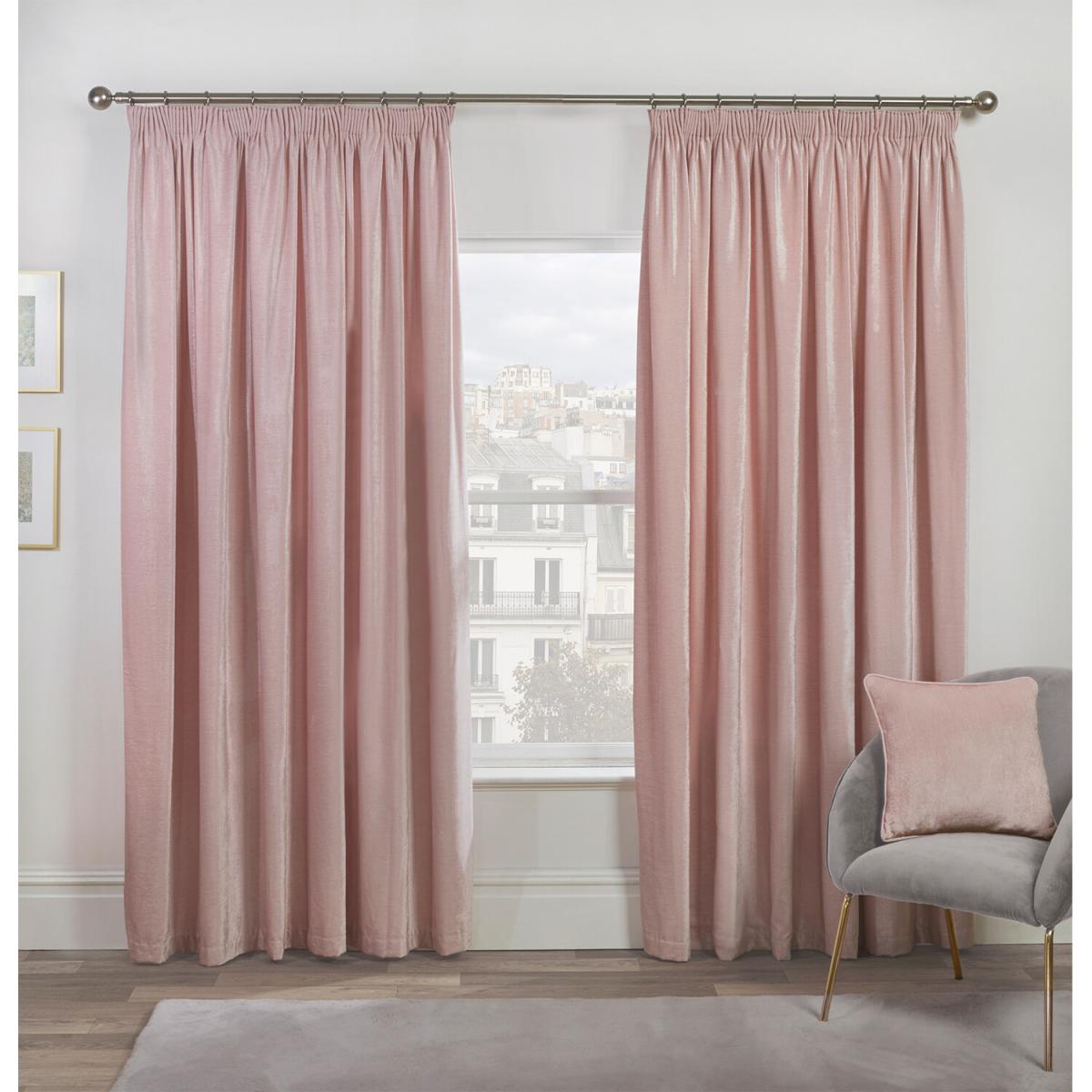 Chenille Taped Curtains - Blush / 137cm / 168cm – image 2