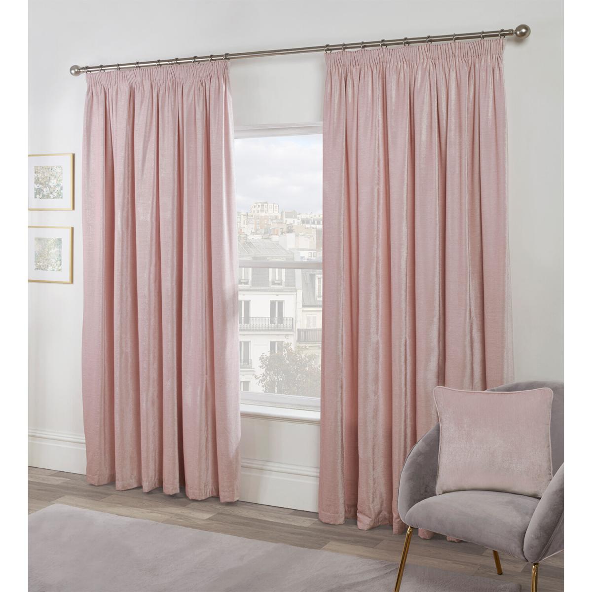 Chenille Taped Curtains - Blush / 137cm / 168cm – image 3