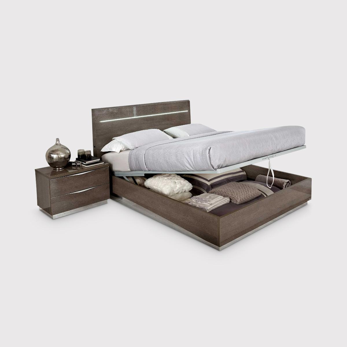 Lutyen 140cm Double Bed Storage Base With Folding Slats, Grey | W148cm | Barker & Stonehouse – image 1