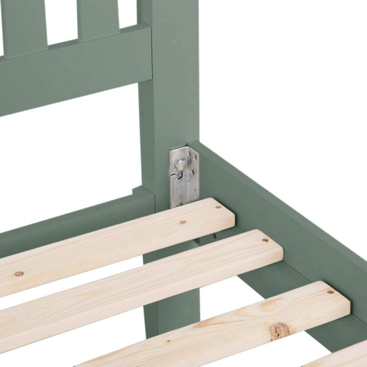 Florence Sage Green Painted Double Bed Frame Low Panelled Footboard – image 5