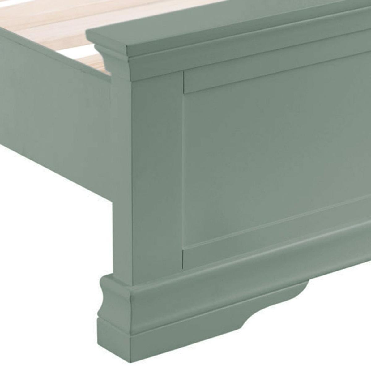 Florence Sage Green Painted Double Bed Frame Low Panelled Footboard – image 7