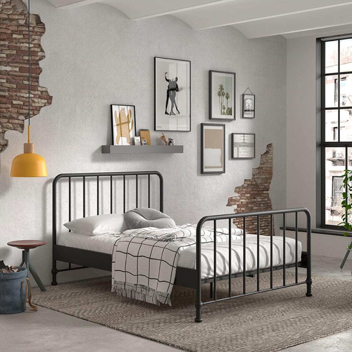 Vipack Bronxx Metal Double Bed - Matte Black – image 2