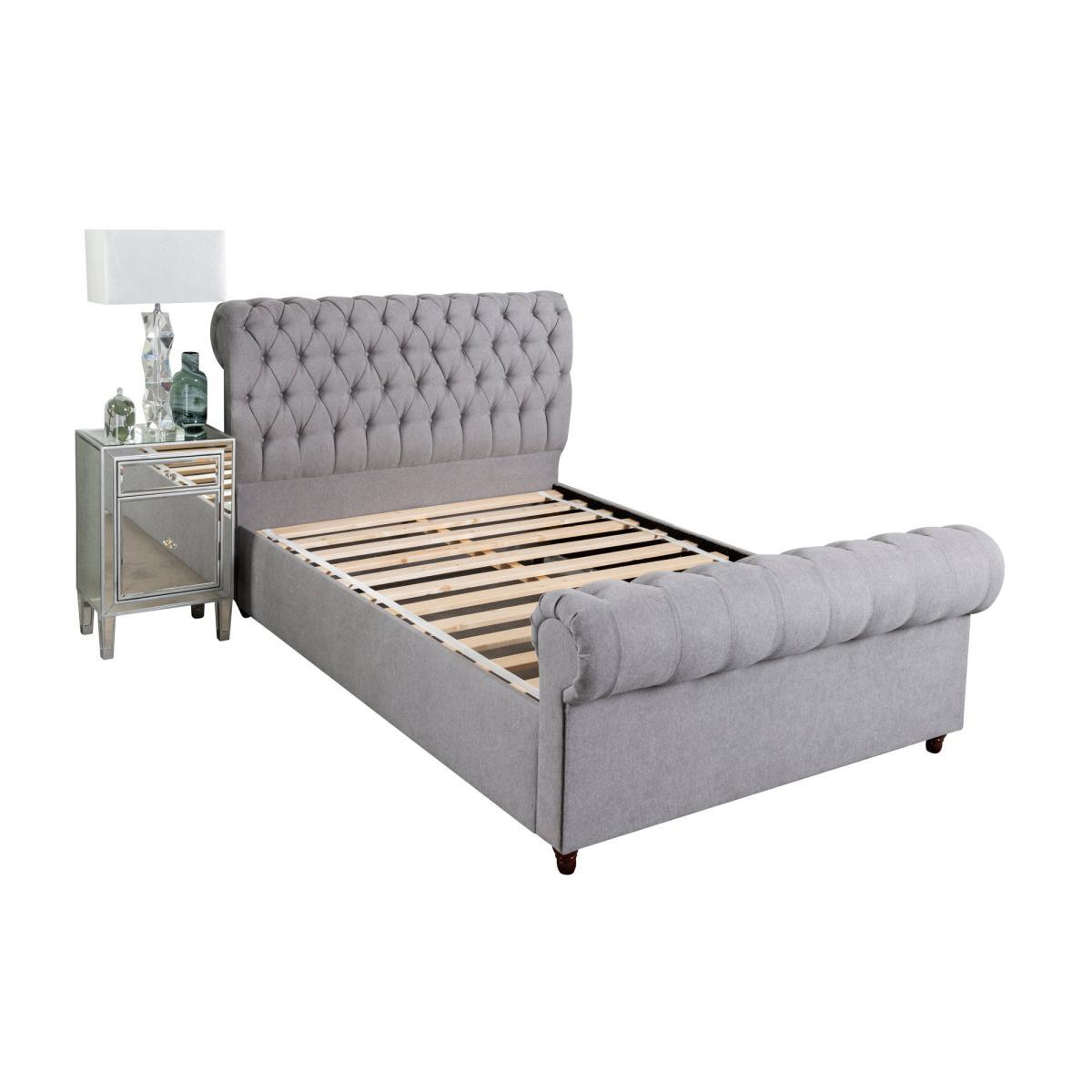 Fabio Woven Grey Bed Frame Grey – image 3