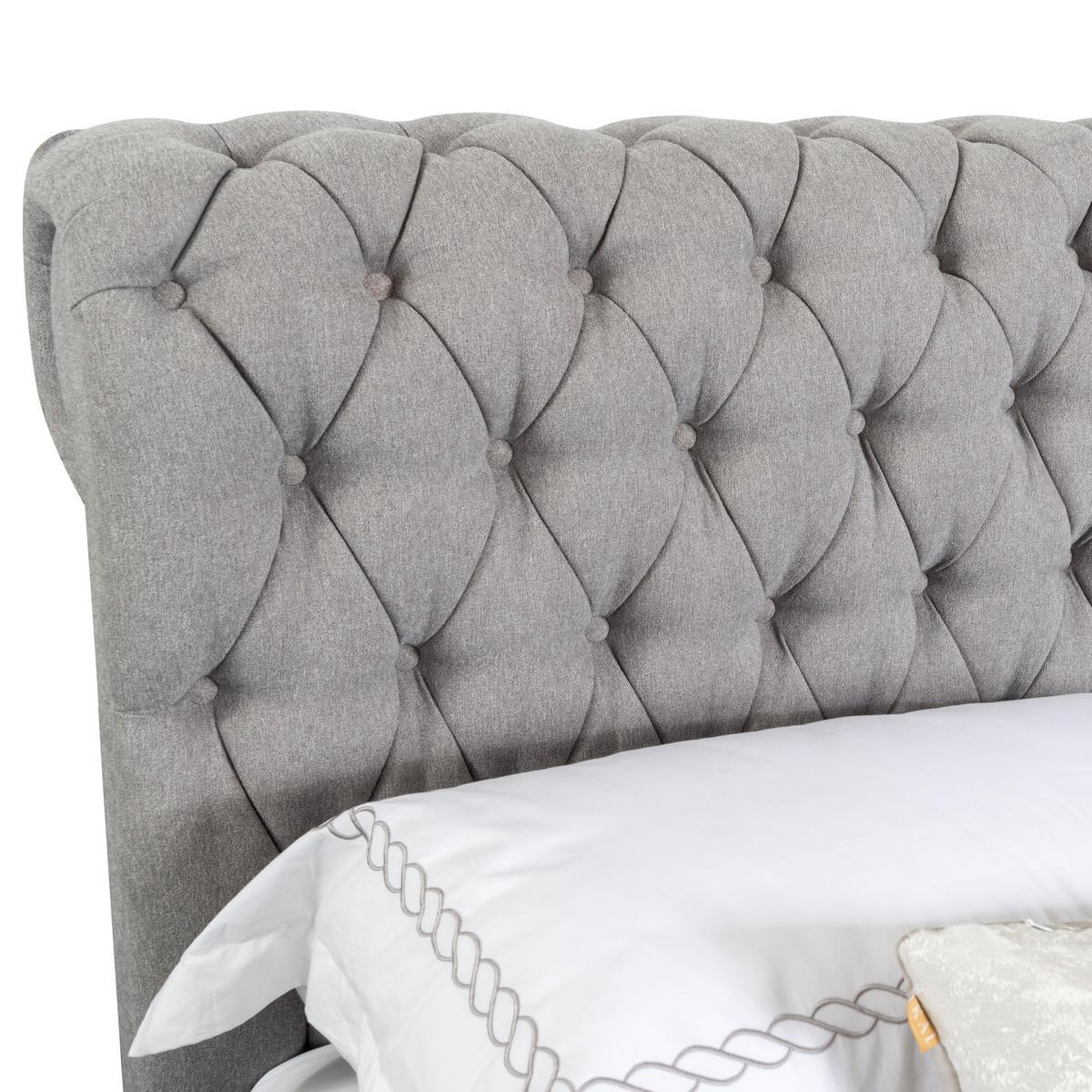 Fabio Woven Grey Bed Frame Grey – image 6