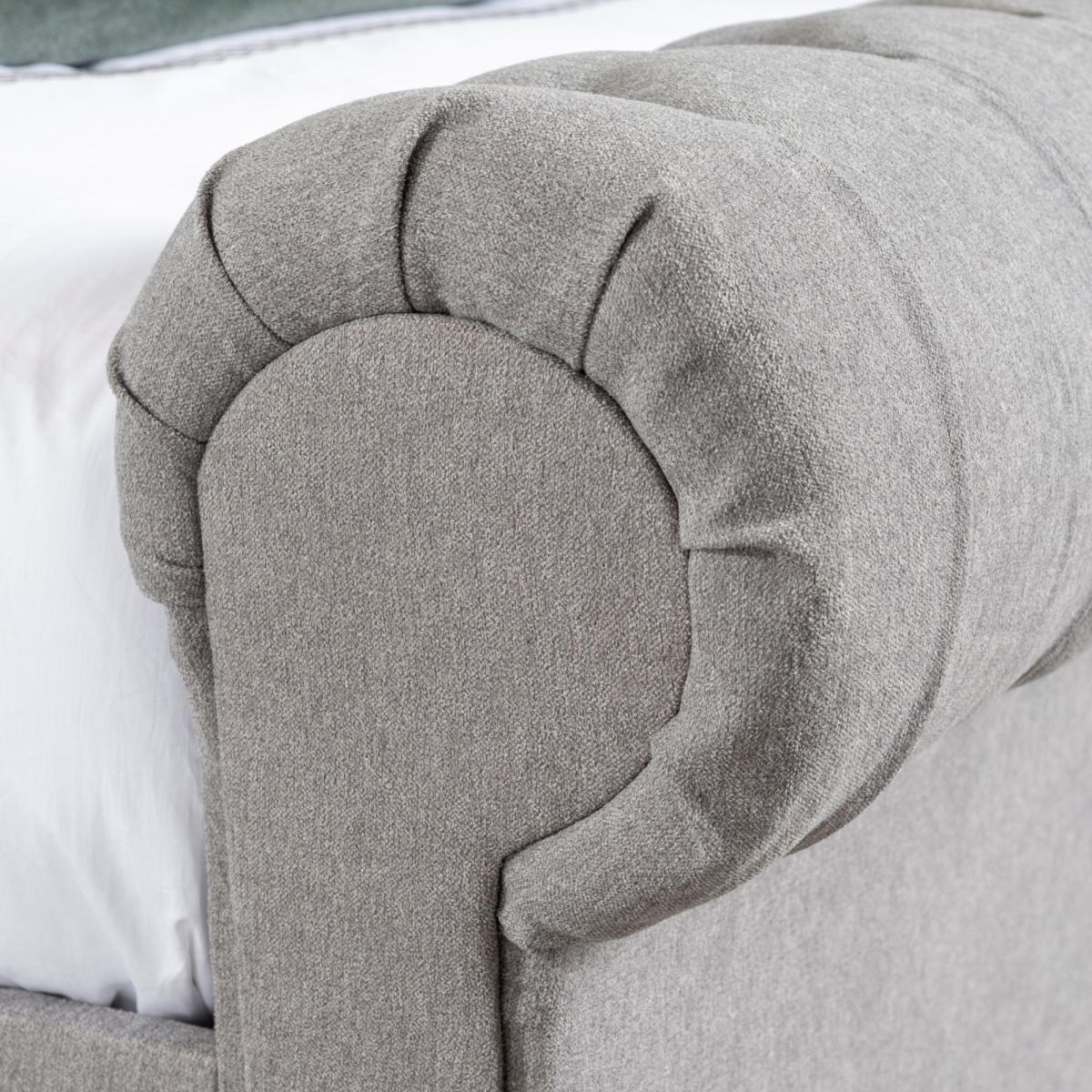 Fabio Woven Grey Bed Frame Grey – image 8