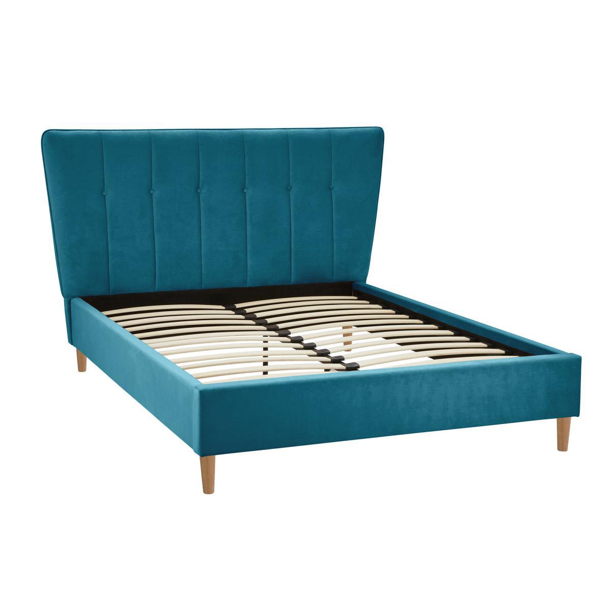 Isla Velvet Bed Frame - Teal Blue – image 3