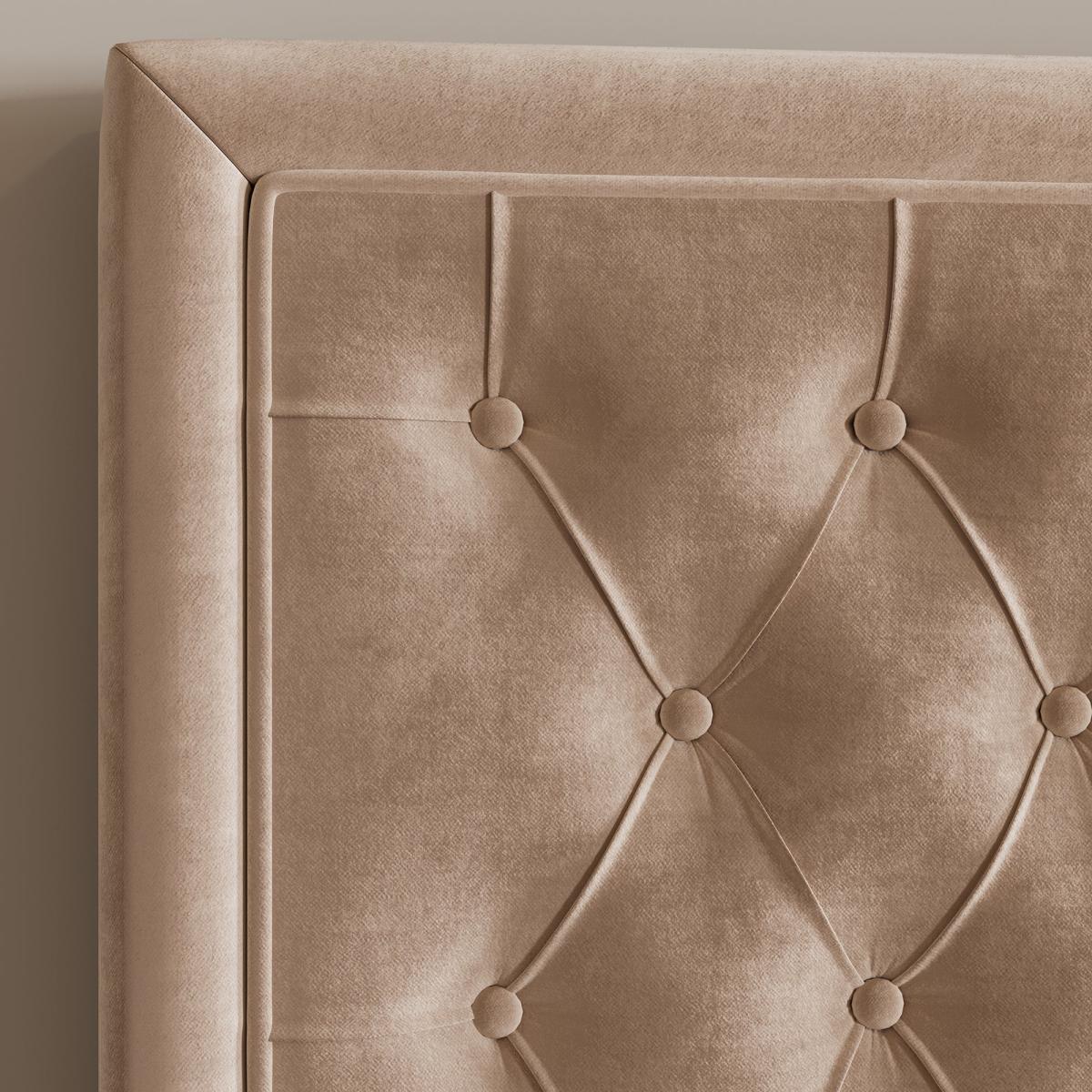 Elodie Buttoned Velvet Bed Natural – image 5