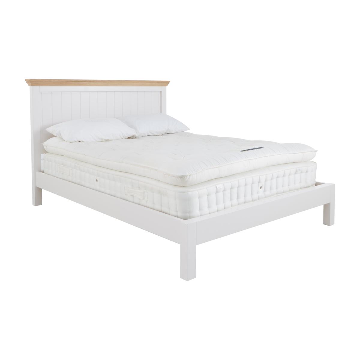 Ottaway Panel Bed Frame - Double - Mist Tops/Ice White Paint – image 1