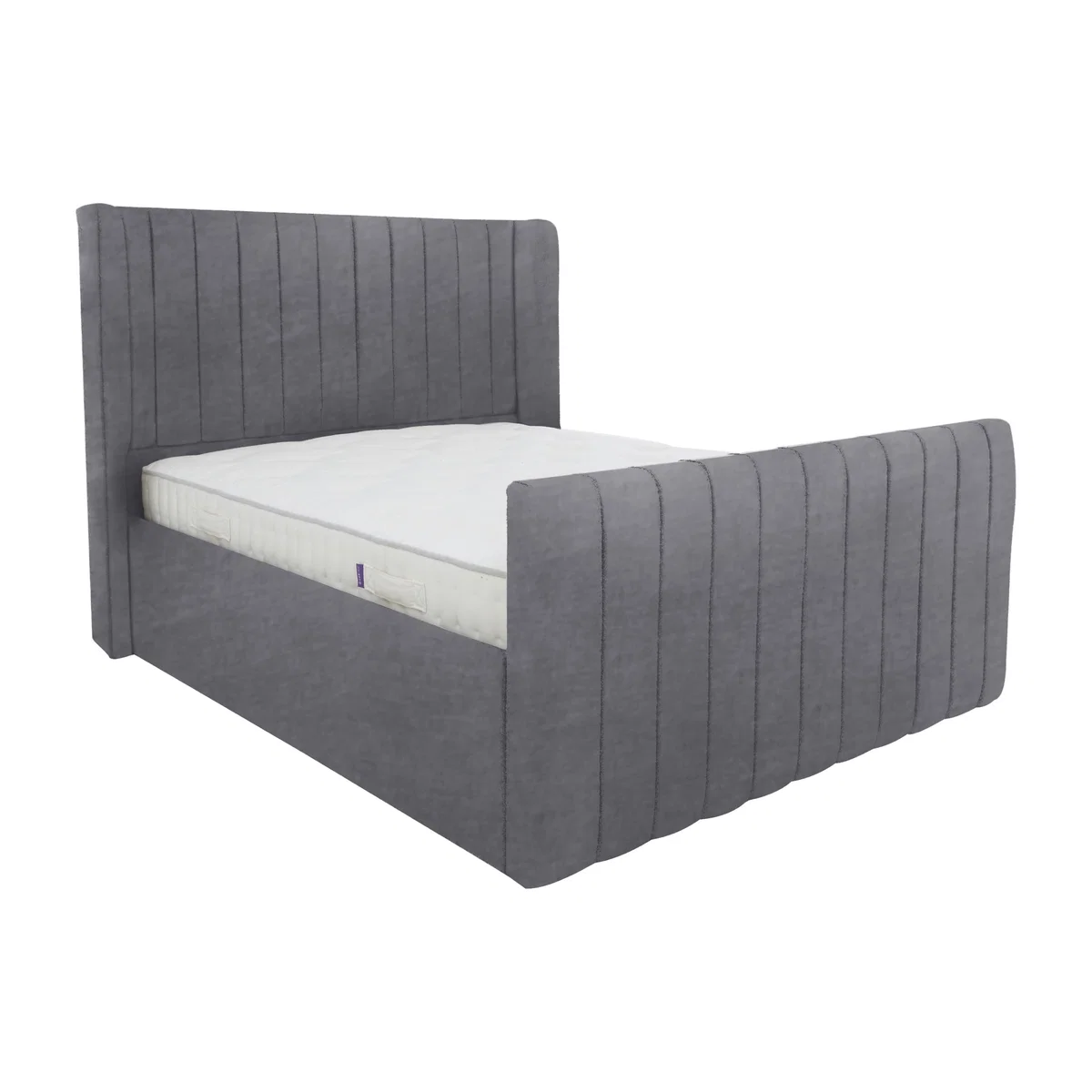 Eira High Foot End Bed Frame - Double - Grey – image 1