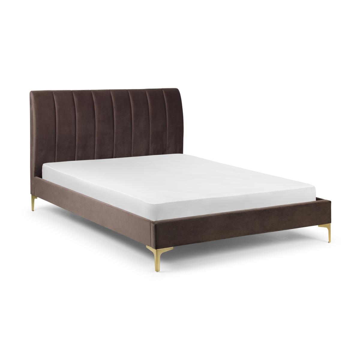 Julian Bowen Scalloped Velvet Double Bed Frame in Grey – image 2