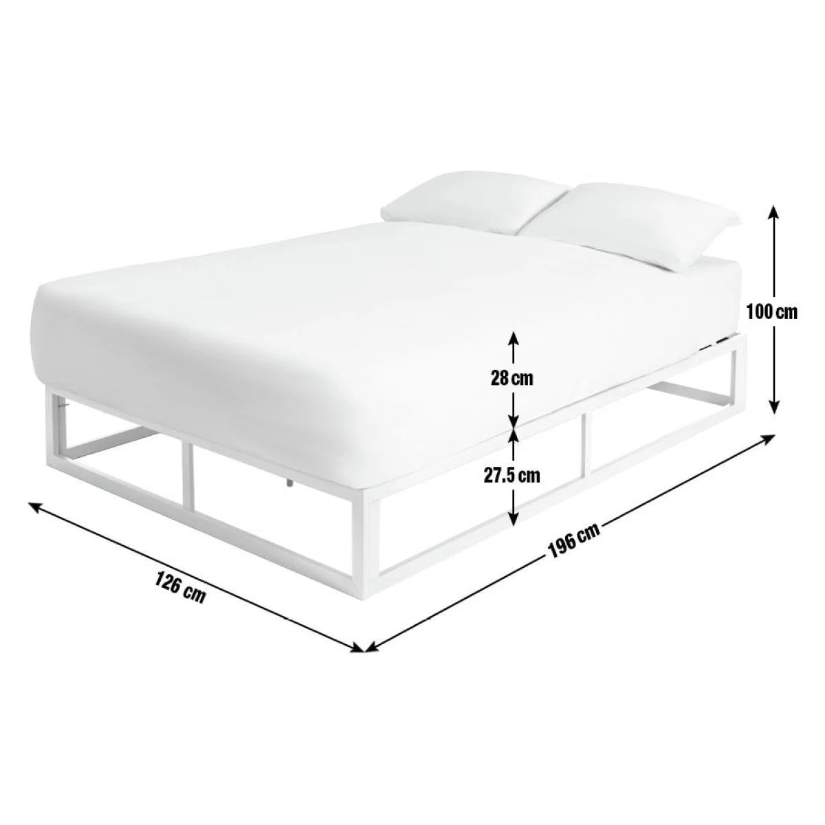 Habitat Platform Small Double Bed Frame - White – image 3