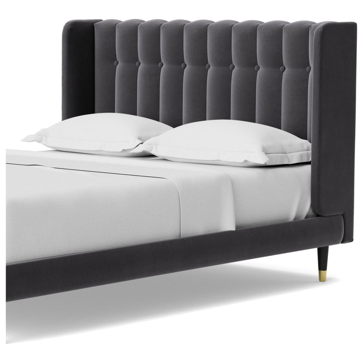 Swoon Kipling Double Velvet Bed Frame - Granite Grey – image 5
