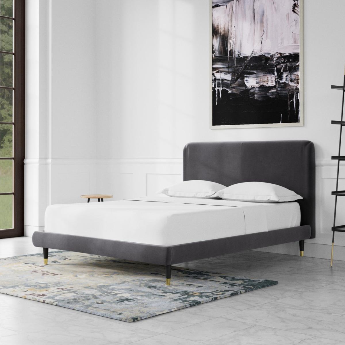 Swoon Brockham Double Velvet Bed Frame - Granite Grey – image 3