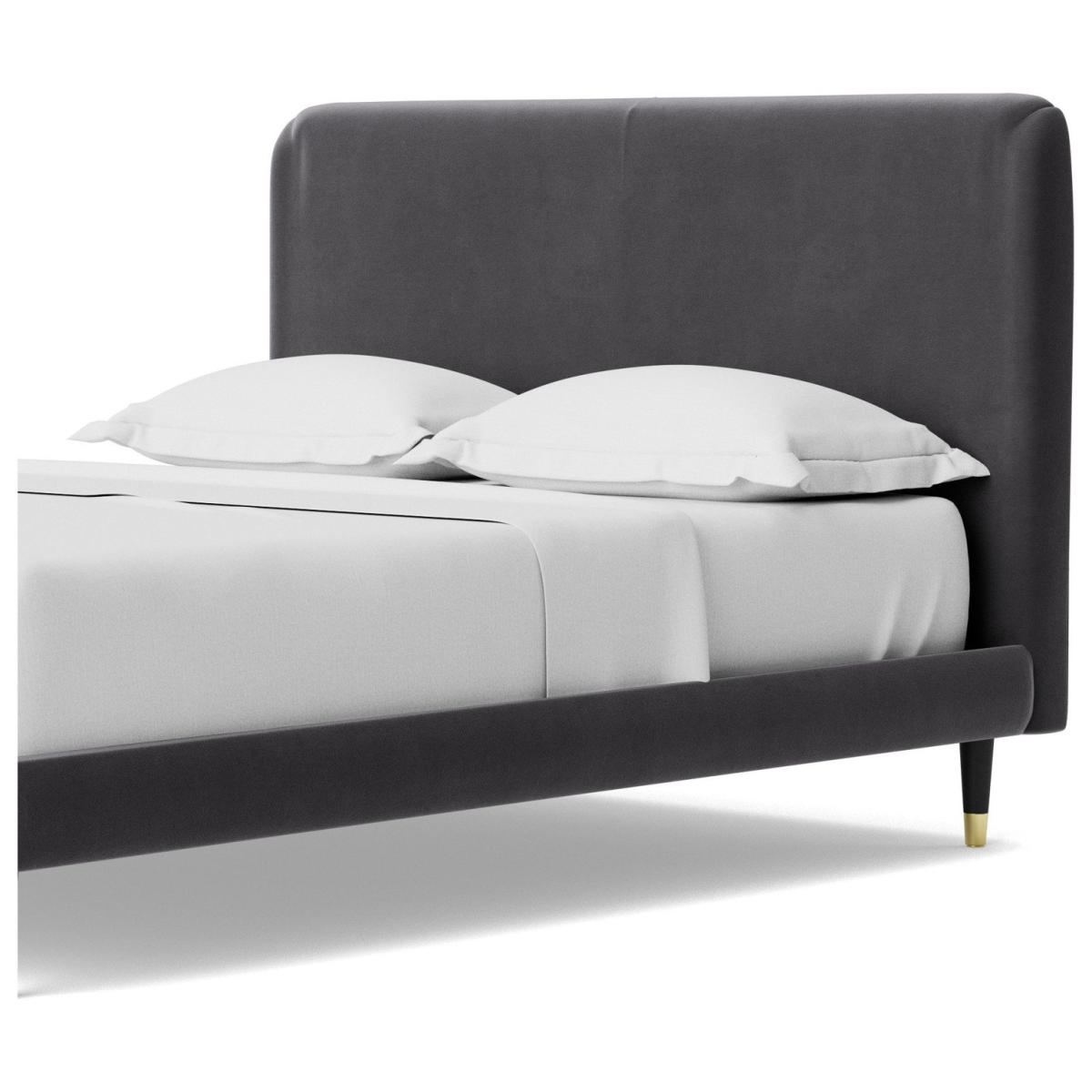 Swoon Brockham Double Velvet Bed Frame - Granite Grey – image 6