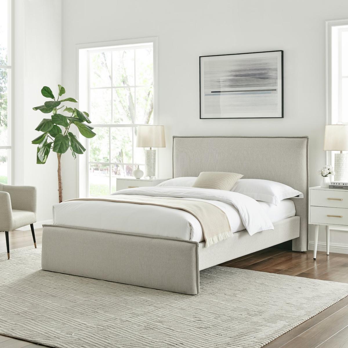Habitat Herbie Double Fabric Bed Frame - Natural – image 2