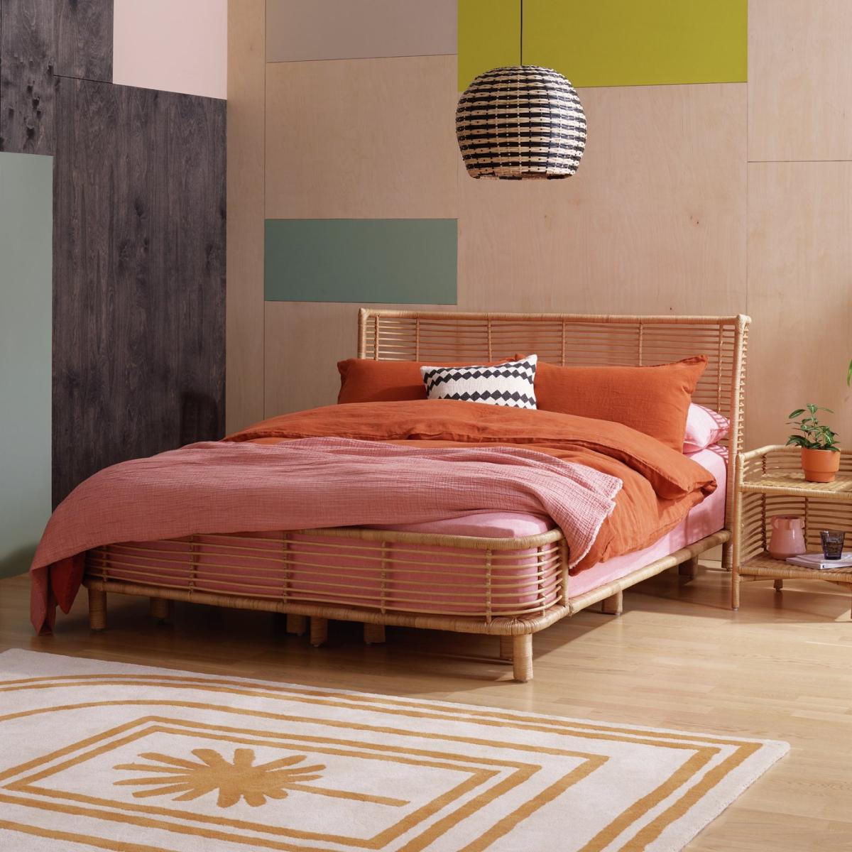 Habitat Nadia Double Rattan Bed Frame - Natural – image 2