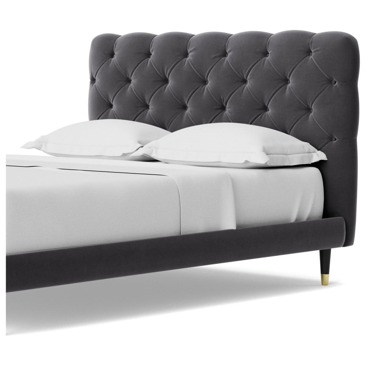 Swoon Burbage Double Velvet Bed Frame - Granite Grey – image 4