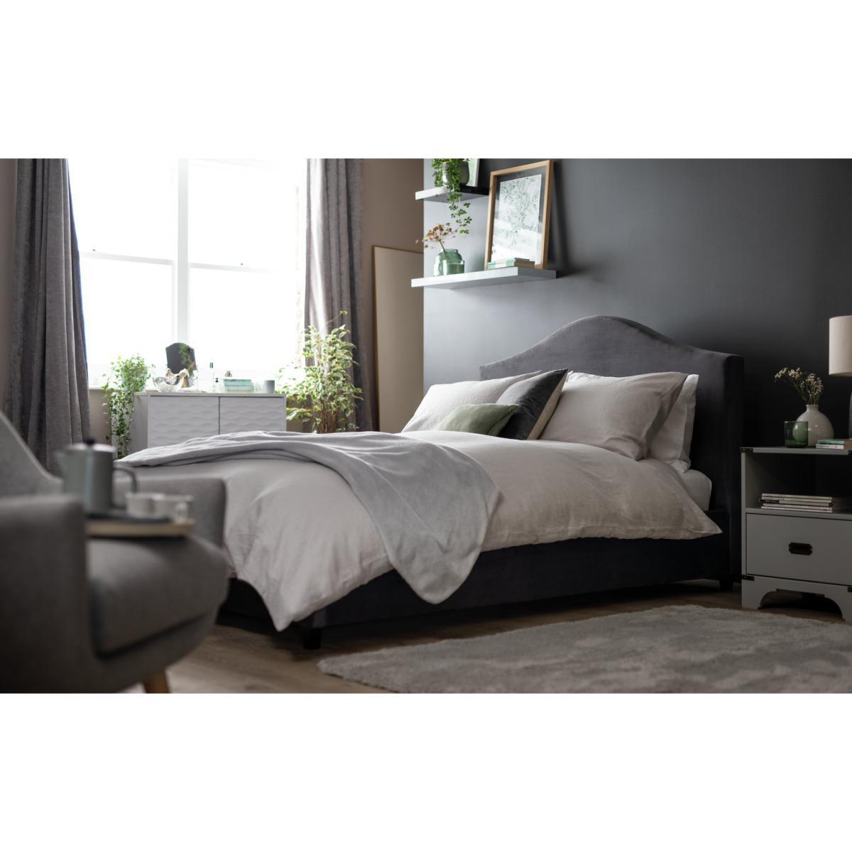 Habitat Maddison Velvet Double Bed Frame - Grey – image 2